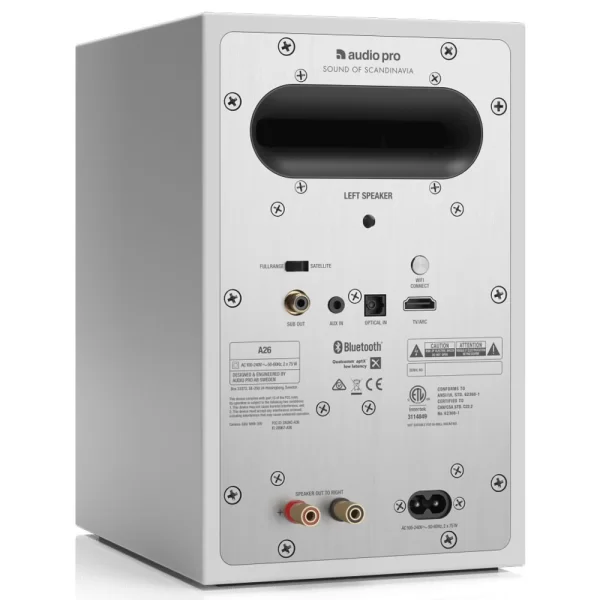 Audio Pro A28+SW-5 Beyaz 2+1 Aktif Multiroom Akıllı Ev Hoparlörü Seti