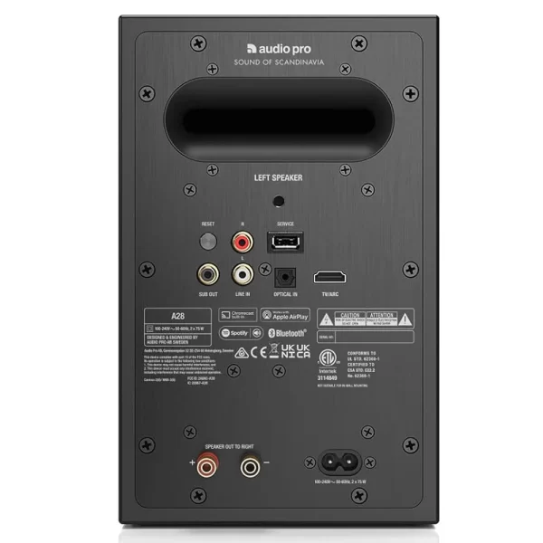 Audio Pro A28+SW-5 Siyah 2+1 Aktif Multiroom Akıllı Ev Hoparlörü Seti