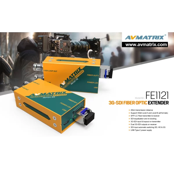 AVMATRIX FE1121 3G-SDI FIBER OPTIC EXTENDER