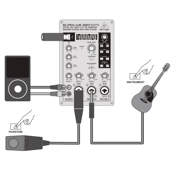 Behringer B207MP3 150 Watt Mp3lü Aktif Monitör 6.5