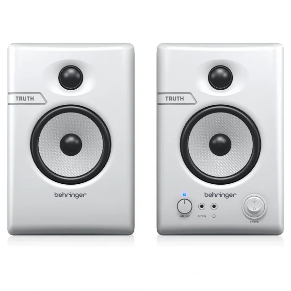 Behringer TRUTH 3.5 BT White – 64 Watt Aktif Stüdyo Monitörü (Çift): Beyaz Tasarım, Bluetooth
