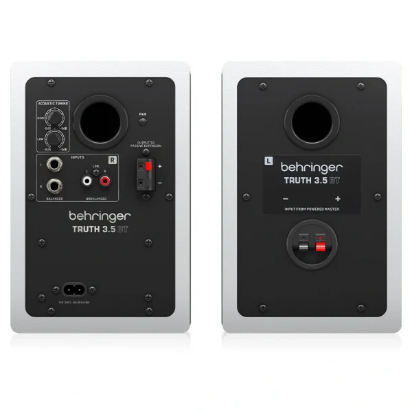 Behringer TRUTH 3.5 BT White – 64 Watt Aktif Stüdyo Monitörü (Çift): Beyaz Tasarım, Bluetooth