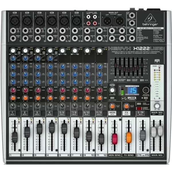 Behringer X1222USB 12-Kanal 2/2-Bus Analog Mixer