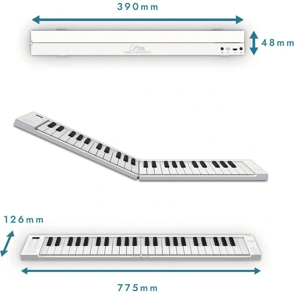 Blackstar Carry-on Folding Piano 49 Touch Tuşlu Taşınabilir & Katlanabilir Klavye (Beyaz)