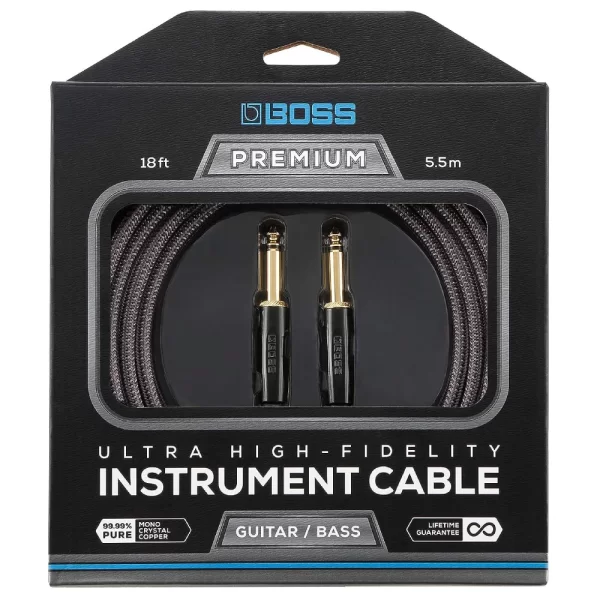 BOSS BIC-P18 Premium Düz/Düz Uçlu 5.5m Enstrüman Kablosu