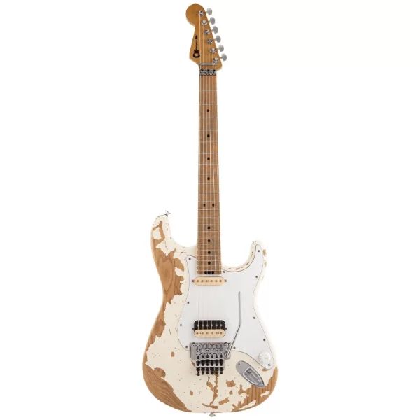 Charvel Henrik Danhage LE Signature Pro Mod So-Cal Style 1 Akçaağaç Klavye Beyaz Heavy Relic Elektro Gitar
