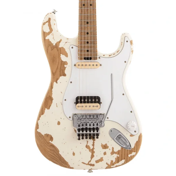 Charvel Henrik Danhage LE Signature Pro Mod So-Cal Style 1 Akçaağaç Klavye Beyaz Heavy Relic Elektro Gitar