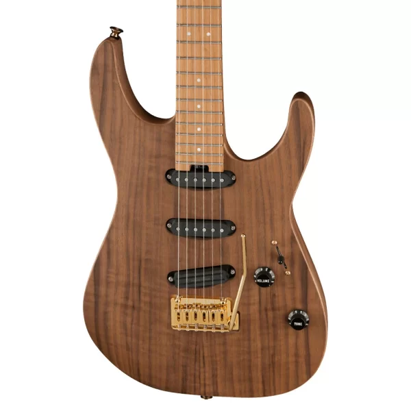 Charvel Pro Mod DK22 SSS 2 Point Tremolo Karamelize Akçaağaç Klavye Mahogany Walnut Top Natural Elektro Gitar