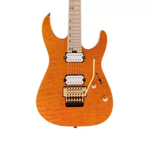 Charvel Pro Mod DK24 HH Mahogany  Quilt Maple Top Floyd Rose Akçaağaç Klavye Dark Amber Elektro Gitar