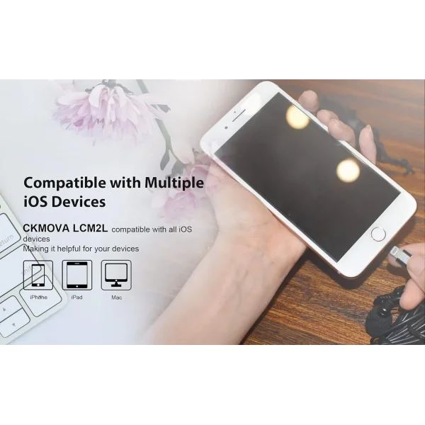 CKMOVA LCM2L Iphone Ipad ve IOS için Lightning Girişli Yaka Mikrofonu
