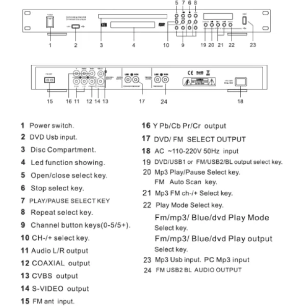 Decon DP-7340 DVD / CD / USB / RADYO Hepsi bir arada Media Player
