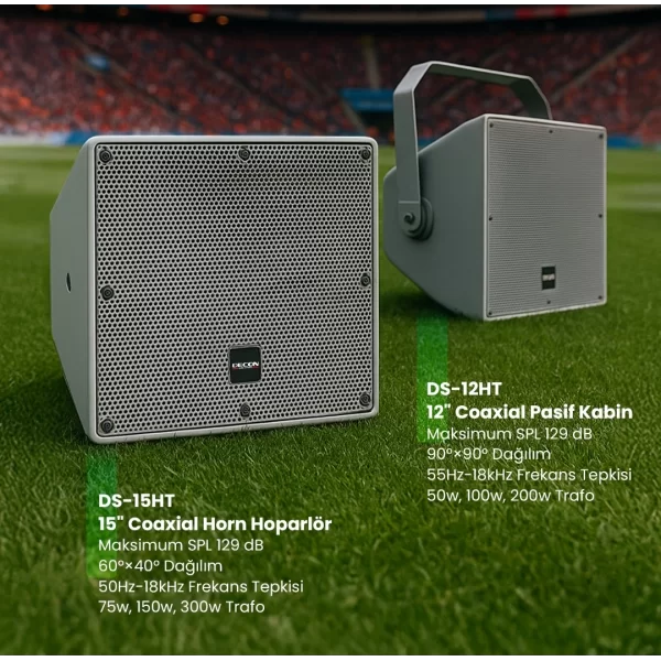 Decon DS-12HT 12 Passive Coaxial Outdoor Speaker 300W/8Ω 200W/100V