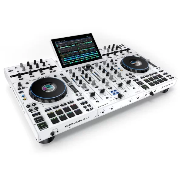 Denon DJ Prime 4+ White Edition İkinci Nesil Profesyonel 4-Kanal DJ Controller, Standalone Player, Engine Prime Sistemi, Sınırlı sayıda Beyaz Üretim