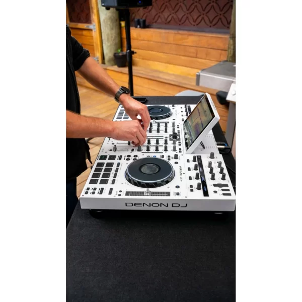 Denon DJ Prime 4+ White Edition İkinci Nesil Profesyonel 4-Kanal DJ Controller, Standalone Player, Engine Prime Sistemi, Sınırlı sayıda Beyaz Üretim