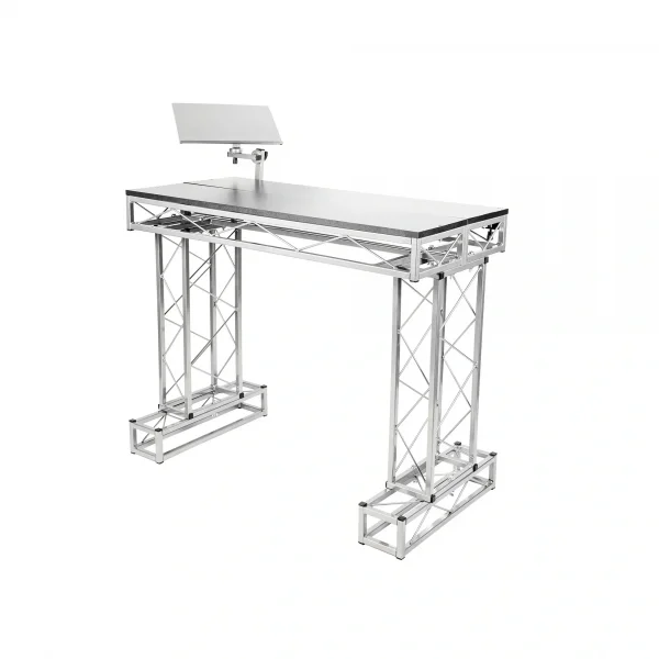 DJM TOP10 Taşınabilir DJ Masası, Notebook ve Monitör Aparat Seçenekli, Siyah ve Gümüş Renklerde