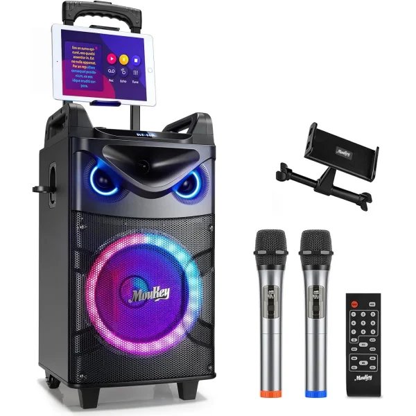 Donner MTS-10 Moukey Portatif Hoparlör, 10 Şarjlı, 160W/rms Çift Kablosuz Mikrofon, Bluetooth, USB, (Parti, Seminer, Spor Salonu)