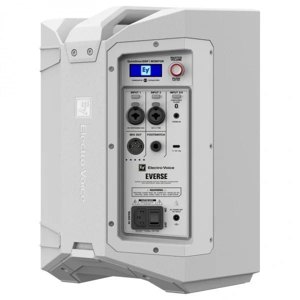 Electro Voice EVERSE-8 WHITE 8 Bataryalı Beyaz Renkli Portatif Hoparlör | 400W | 121 dB |Bluetooth | 4 kanal Mixer | 7.6 Kg