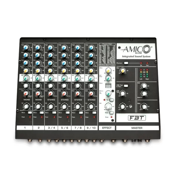 FBT AMICO 10 USB | Prosesörlü Aktif Sound System: 15 + 2x(6+1) - 500Wrms +2x150Wrms