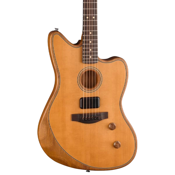 Fender Acoustasonic Standard Jazzmaster Gülağacı Klavye Aged Natural Elektro Akustik Gitar