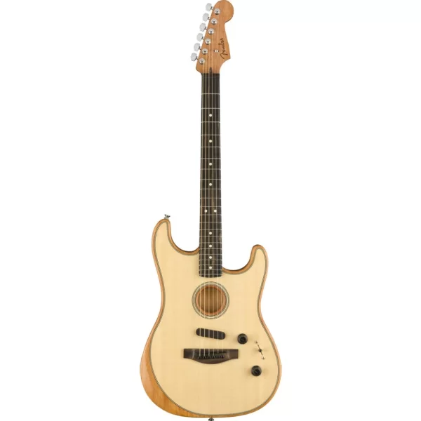 Fender Acoustasonic Stratocaster Abanoz Klavye Natural Elektro Akustik Gitar