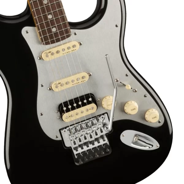 Fender American Ultra Luxe Stratocaster Floyd Rose HSS Gülağacı Klavye Mystic Black Elektro Gitar