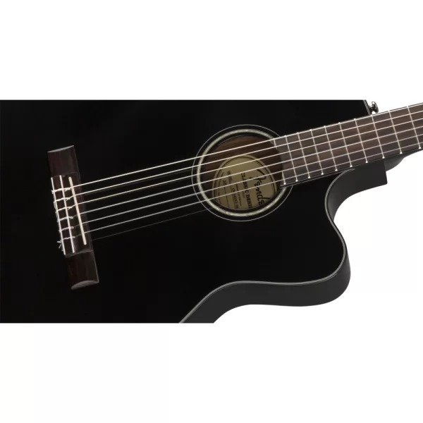 Fender CN-140SCE Nylon Thinline Ceviz Klavye Siyah Elektro Klasik Gitar