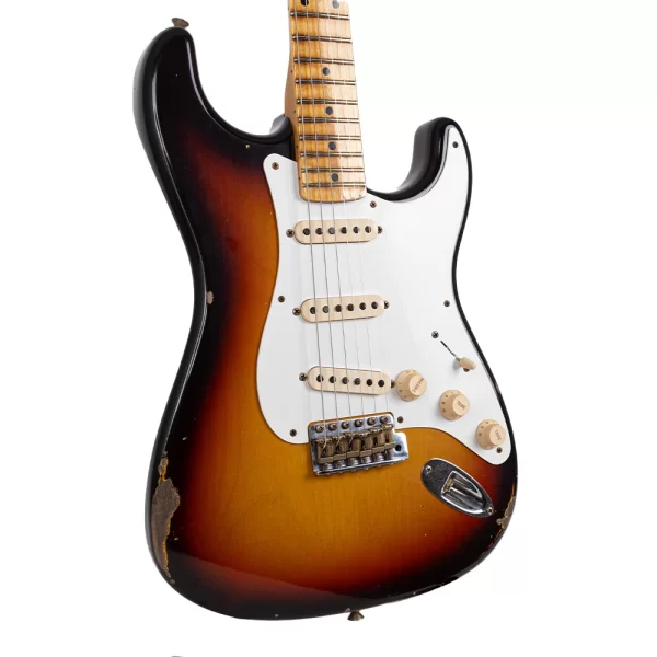 Fender Custom Shop 1958 Stratocaster Relic Akçaağaç Klavye Faded Aged Chocolate 3 Color Sunburst Elektro Gitar