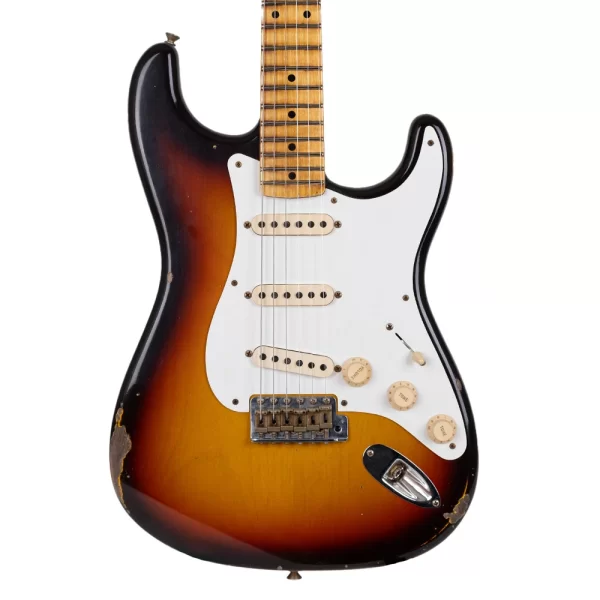 Fender Custom Shop 1958 Stratocaster Relic Akçaağaç Klavye Faded Aged Chocolate 3 Color Sunburst Elektro Gitar