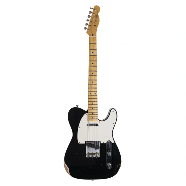 Fender Custom Shop 1959 Telecaster Relic Akçaağaç Klavye Aged Black Elektro Gitar