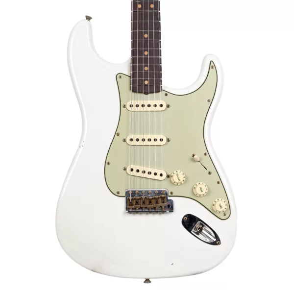 Fender Custom Shop 1964 Stratocaster Journeyman Relic Gülağacı Klavye Aged Olympic White Elektro Gitar
