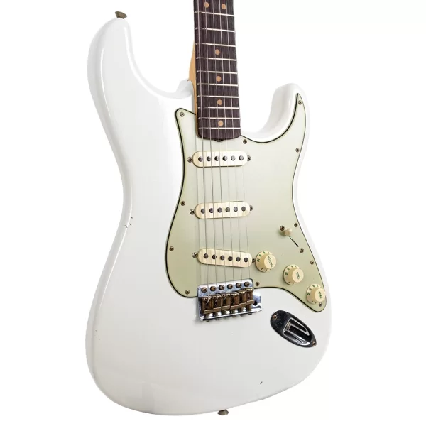 Fender Custom Shop 1964 Stratocaster Journeyman Relic Gülağacı Klavye Aged Olympic White Elektro Gitar