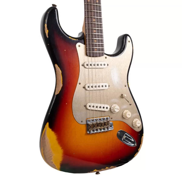Fender Custom Shop Limited Edition 1959 Stratocaster Heavy Relic Roasted Akçaağaç Klavye Wide Fade 3 Color Sunburst Elektro Gitar