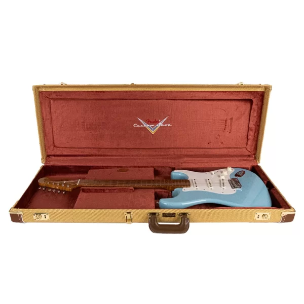 Fender Custom Shop Limited Edition Roasted 50s Stratocaster Lush Closet Classic Faded Aged Daphne Blue Elektro Gitar