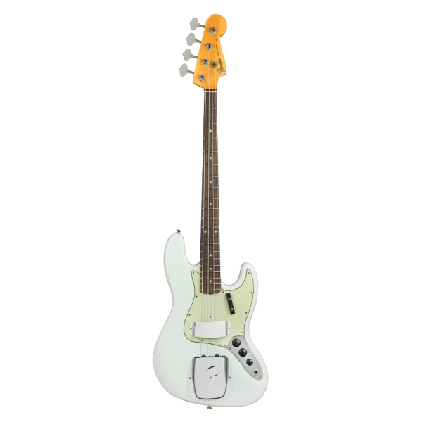 Fender Custom Shop S20 1964 Jazz Bass Journeyman Relic Gülağacı Klavye Super Faded Aged Sonic Blue Bas Gitar