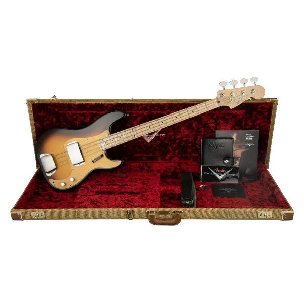 Fender Custom Shop Vintage Custom 57 P Bass Time Capsule Package Maple Neck Wide-Fade 2-Color Sunburst Bas Gitar