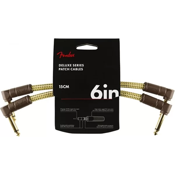 Fender Deluxe (2li Paket) L Uç 15cm Tweed Enstrüman Kablo