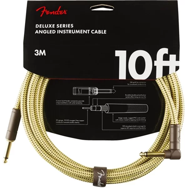 Fender Deluxe Düz/L Uç 3 Metre Tweed Enstrüman Kablo