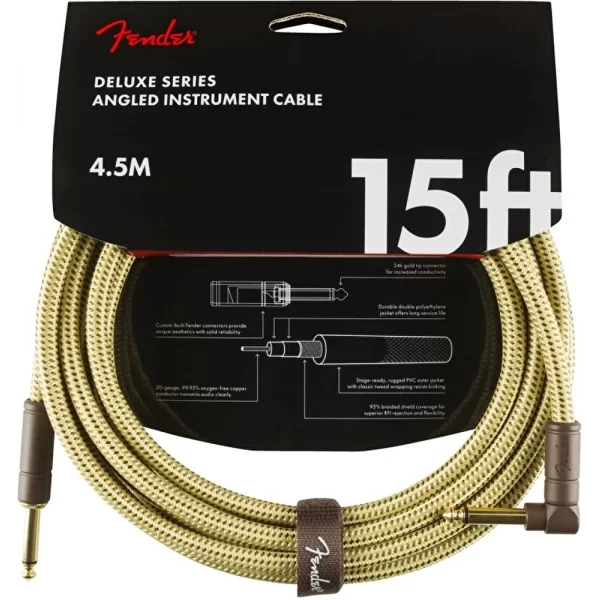 Fender Deluxe Düz/L Uç 4.5 Metre Tweed Enstrüman Kablo