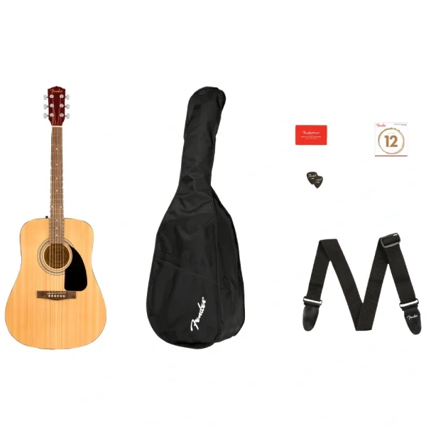 Fender FA-115 Dreadnought Natural Ceviz Klavye Akustik Gitar Paketi