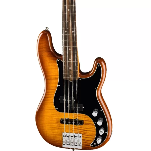 Fender Limited Edition American Ultra Precision Bass Abanoz Klavye Tiger Eye Bas Gitar