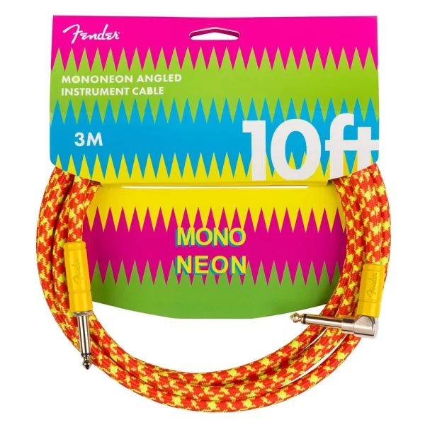 Fender MonoNeon Instrument Cable 10 Angle Orange Kablo
