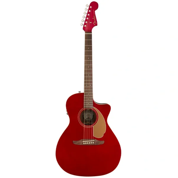 Fender Newporter Player Ceviz Klavye Candy Apple Red Elektro Akustik Gitar