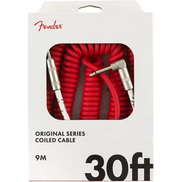 Fender Original Coil Düz/L Uç 9 Metre Fiesta Red Kablo