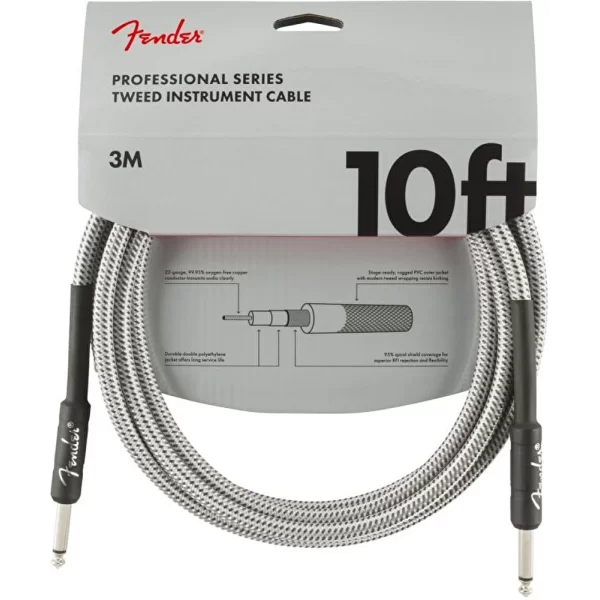 Fender Professional 3 Metre Beyaz Tweed Enstrüman Kablo