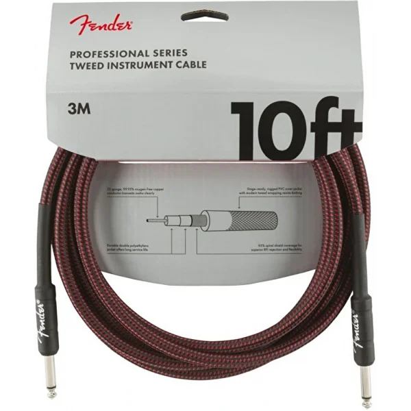 Fender Professional 3 Metre Kırmızı Tweed Kablo