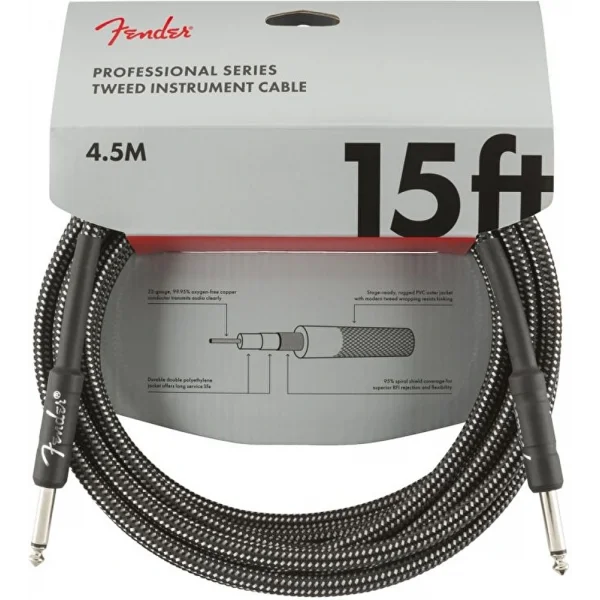 Fender Professional 4.5 Metre Gri Tweed Enstrüman Kablo