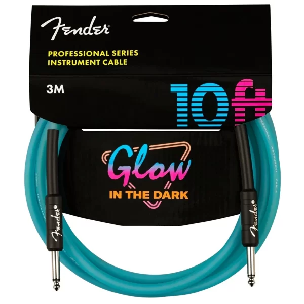 Fender Professional Glow in the Dark Cable 3 Metre Blue Kablo
