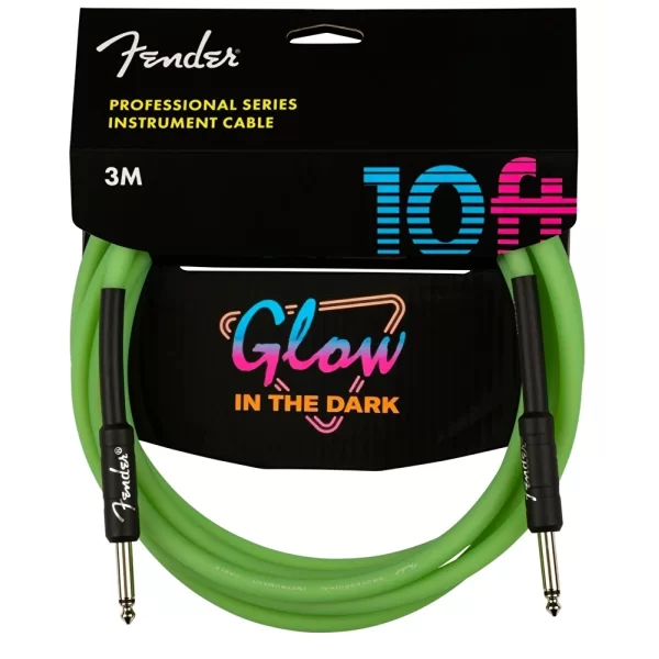 Fender Professional Glow in the Dark Cable 3 Metre Yeşil Kablo