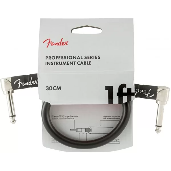 Fender Professional L Uç 30cm Siyah Enstrüman Kablo
