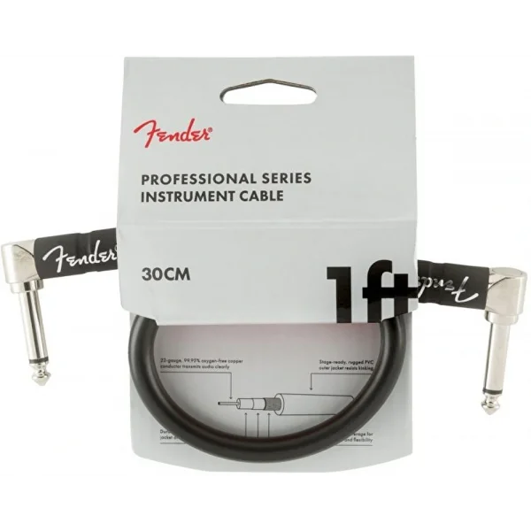 Fender Professional L Uç 30cm Siyah Enstrüman Kablo